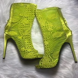 Embroidery style heel booties